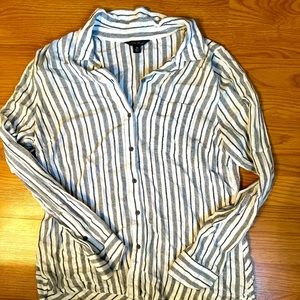 Lucky brand button down stripped blouse